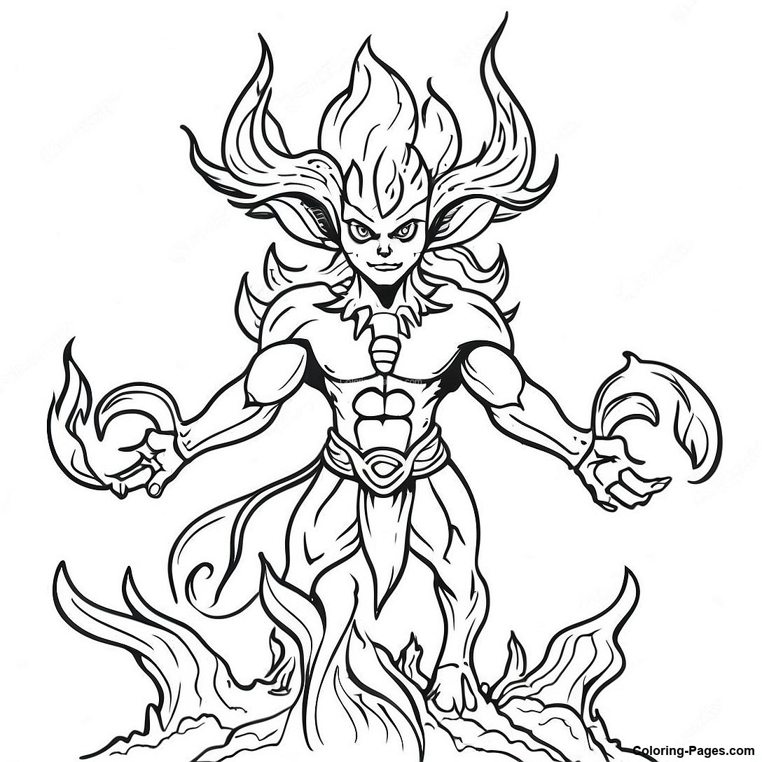 Fire Elemental Coloring Pages