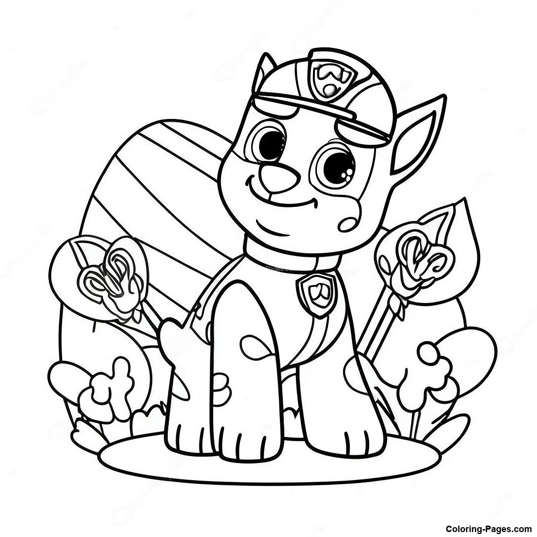 Paw Patrol Easter Coloring Page | Coloring-Pages.com