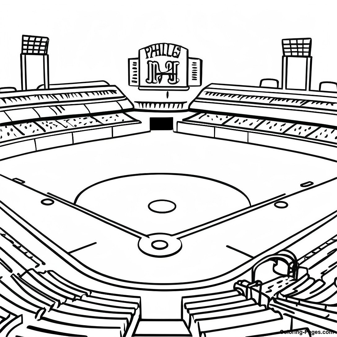 Coloring Page Baseball Field
