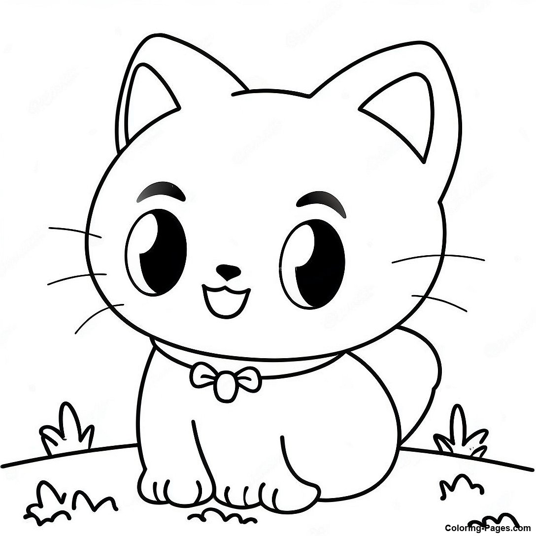 Playful Ghost Kitty Coloring Page