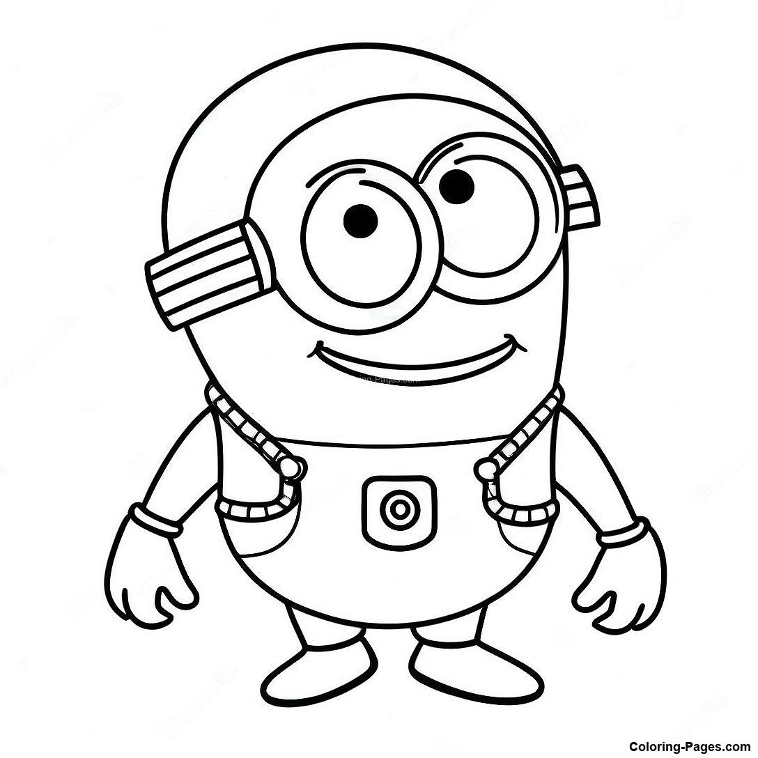 Playful Purple Minion Coloring Page | Coloring-Pages.com