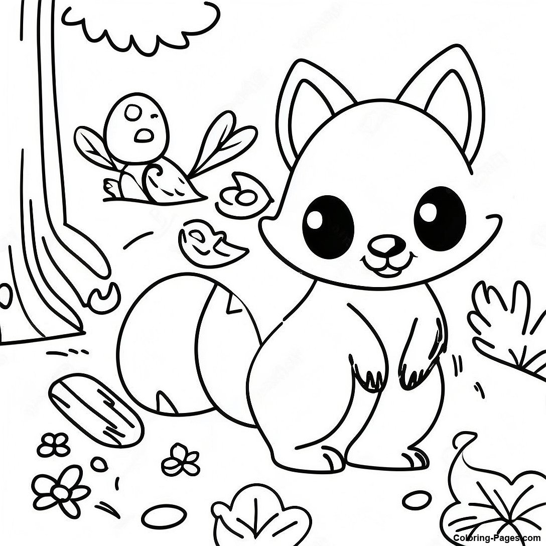Playful Woodland Creatures Coloring - Playful Woodland Creatures Coloring Page 80567 22484
