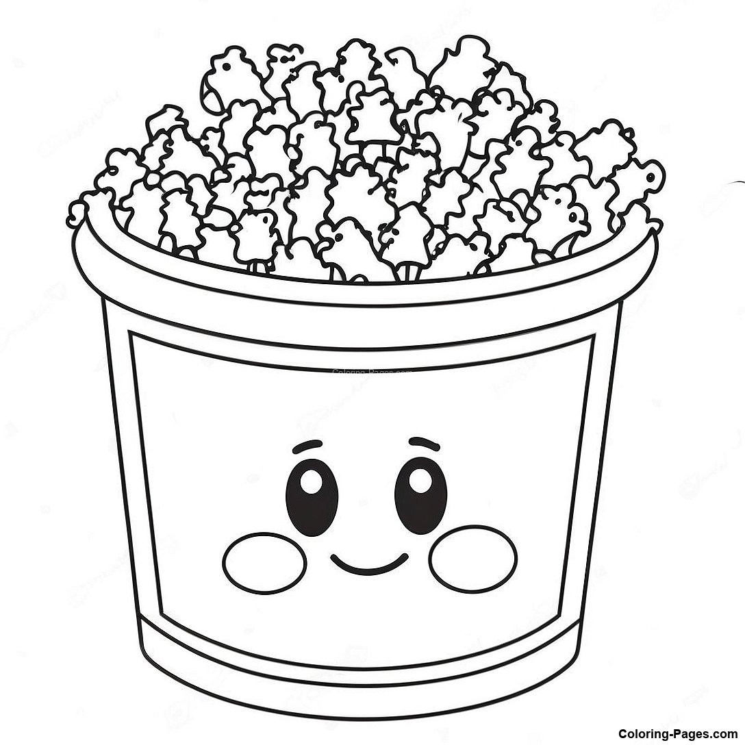Popcorn Bucket Coloring Page Coloring Pages com