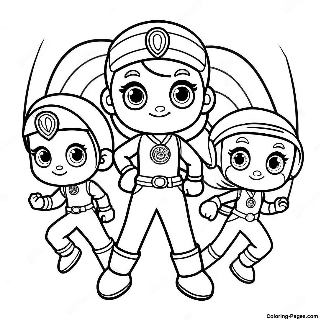 Rainbow Rangers Coloring Page