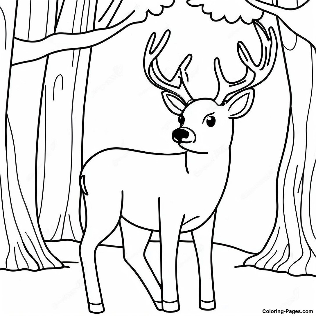 Buck Realistic Deer Coloring Pages