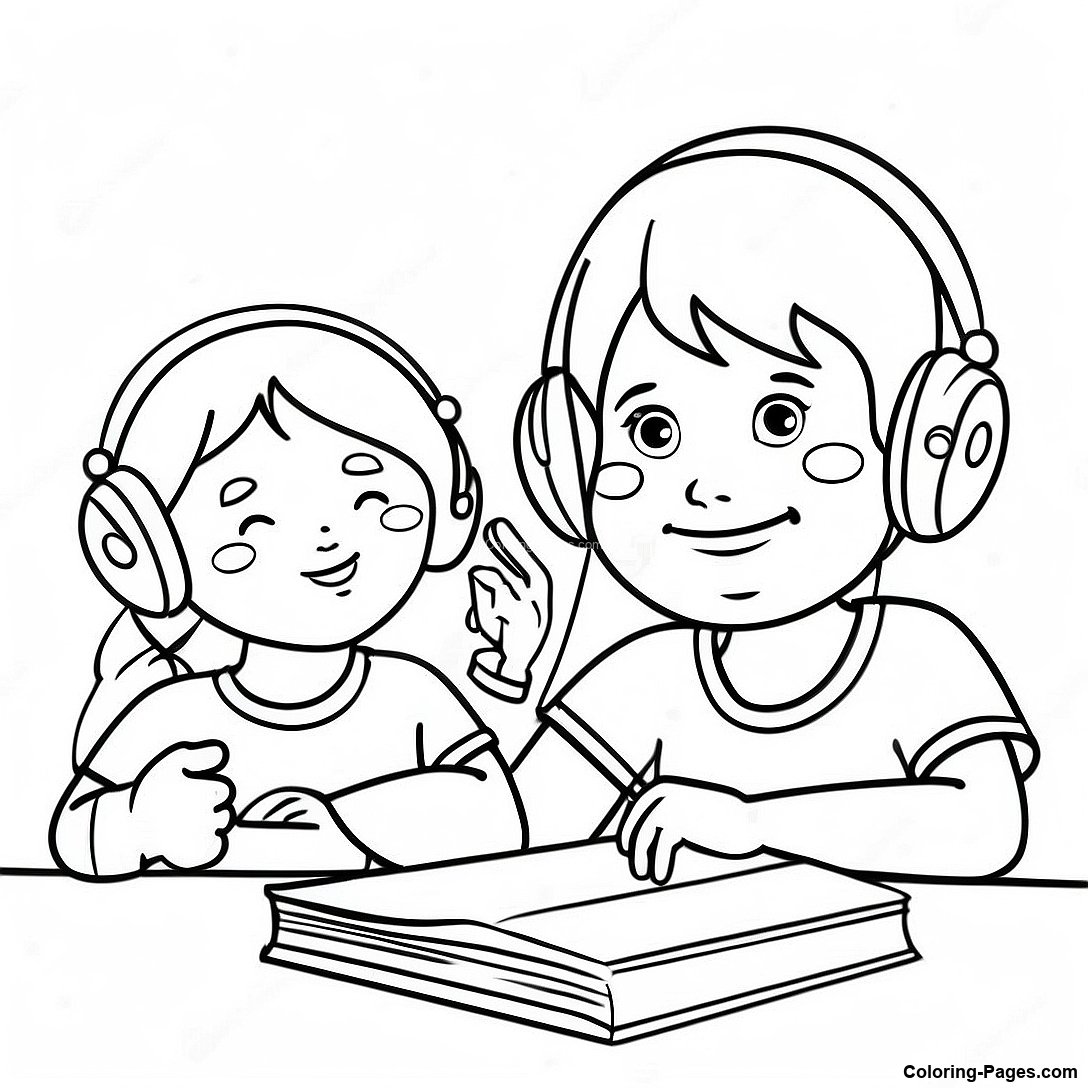 Respectful Children Listening Coloring Page 96365 35365