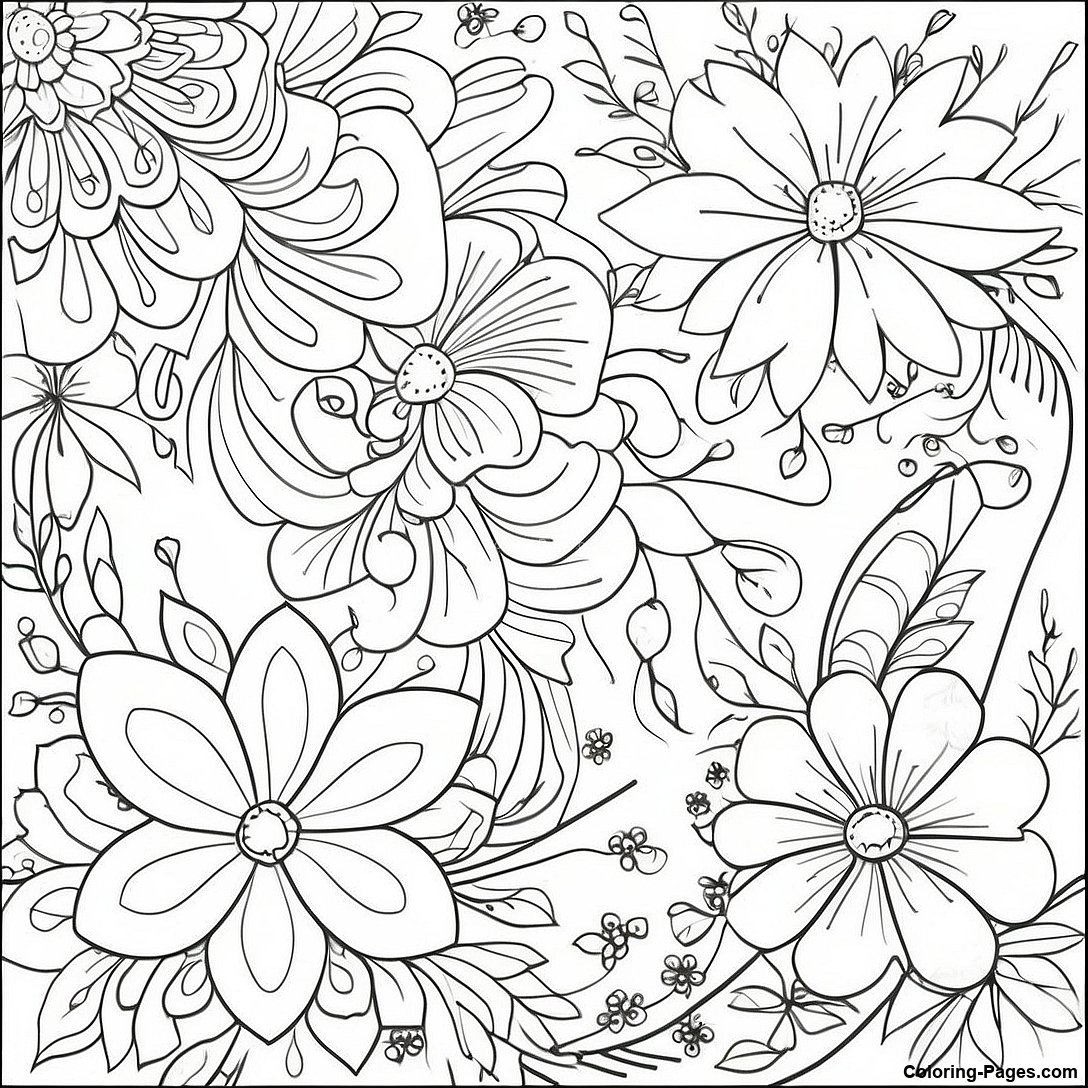 Retro Floral Vintage Coloring Page 71931 15789