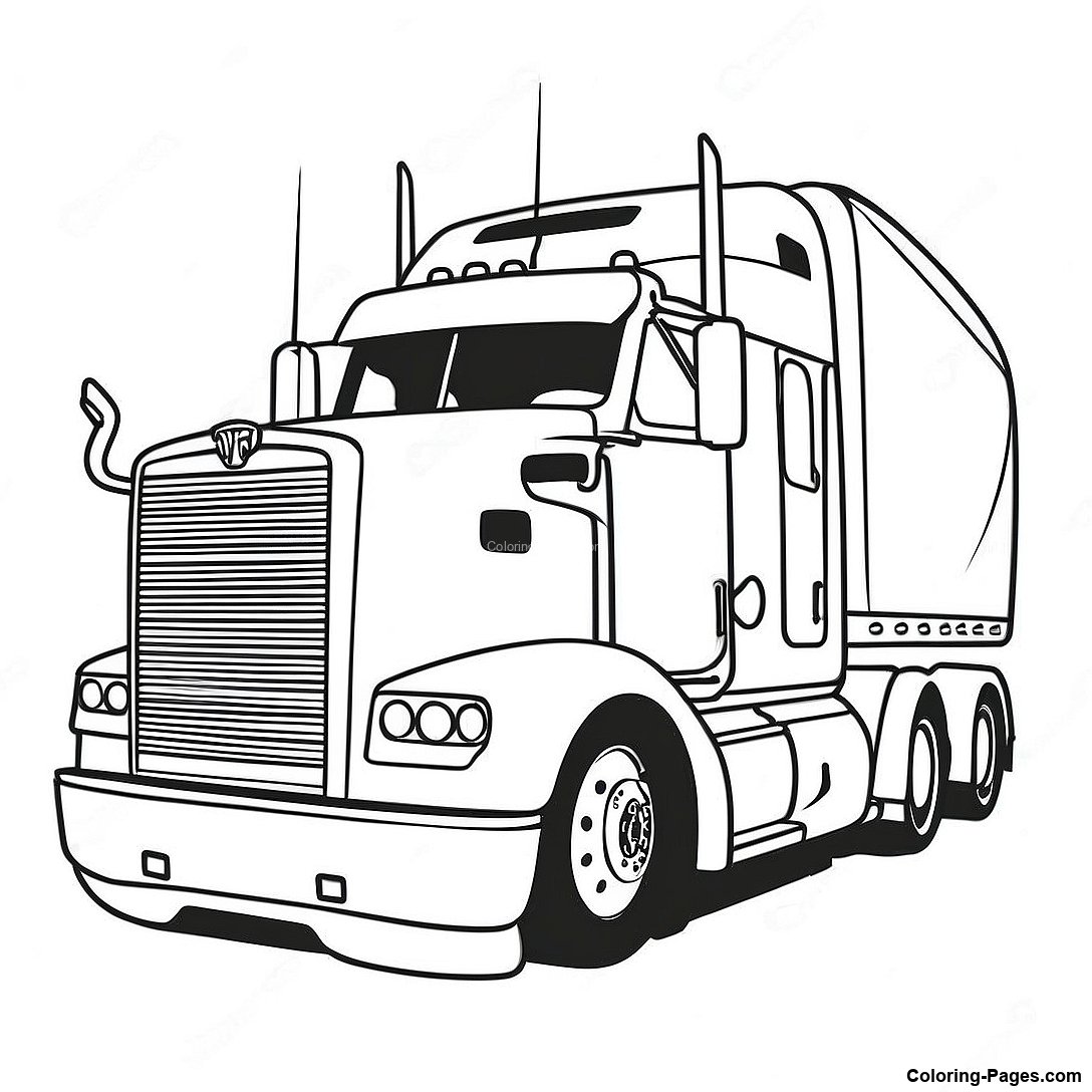 Semi Truck Coloring Page Coloring Pages com - Semi Truck Coloring Page 81157 22933 