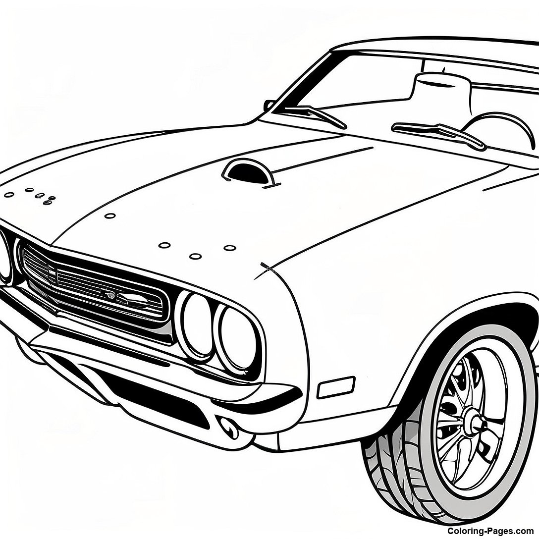 Sleek Muscle Car Coloring Page | Coloring-Pages.com