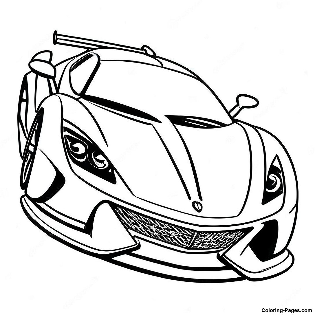 Sleek Supercar Sports Car Coloring Page | Coloring-Pages.com