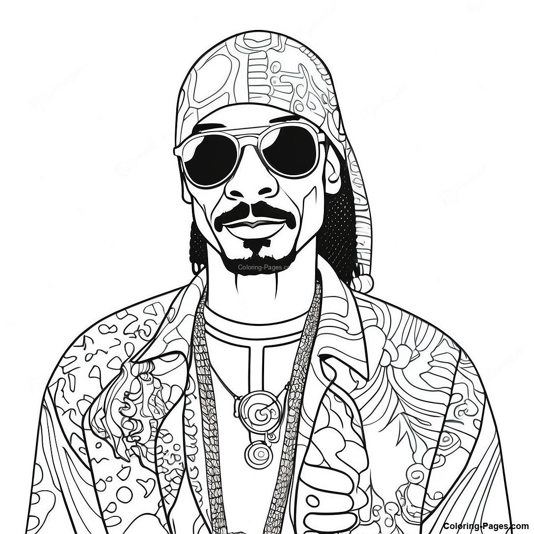 Snoop Dogg In A Funky Outfit Coloring Page