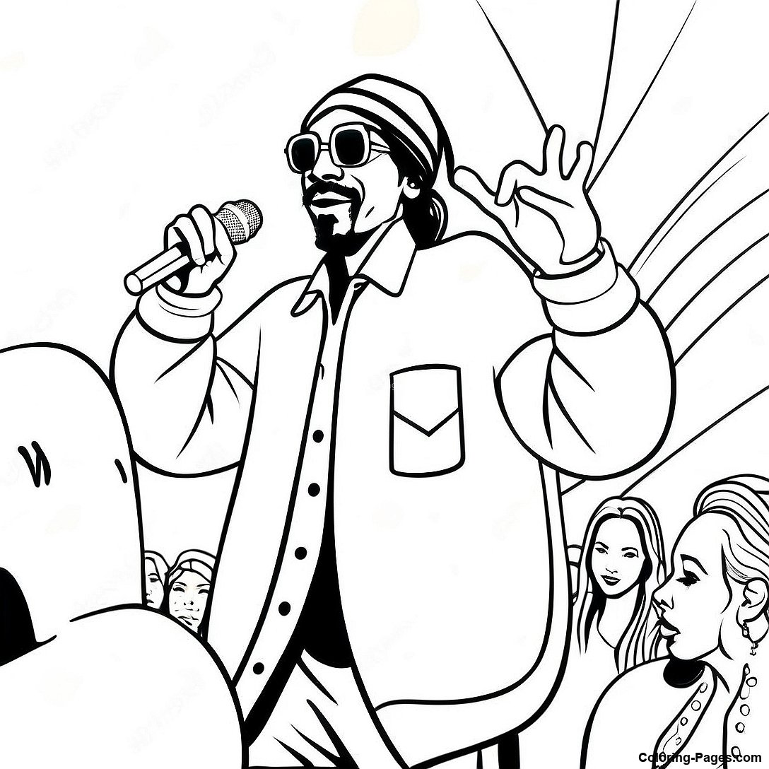 Snoop Dogg Performing On Stage Coloring Page 113529 49554