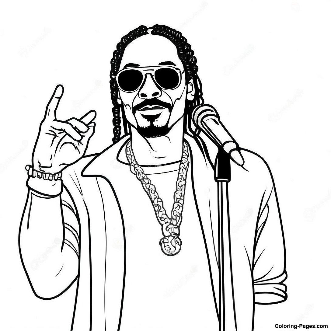 Snoop Dogg Performing On Stage Coloring Page