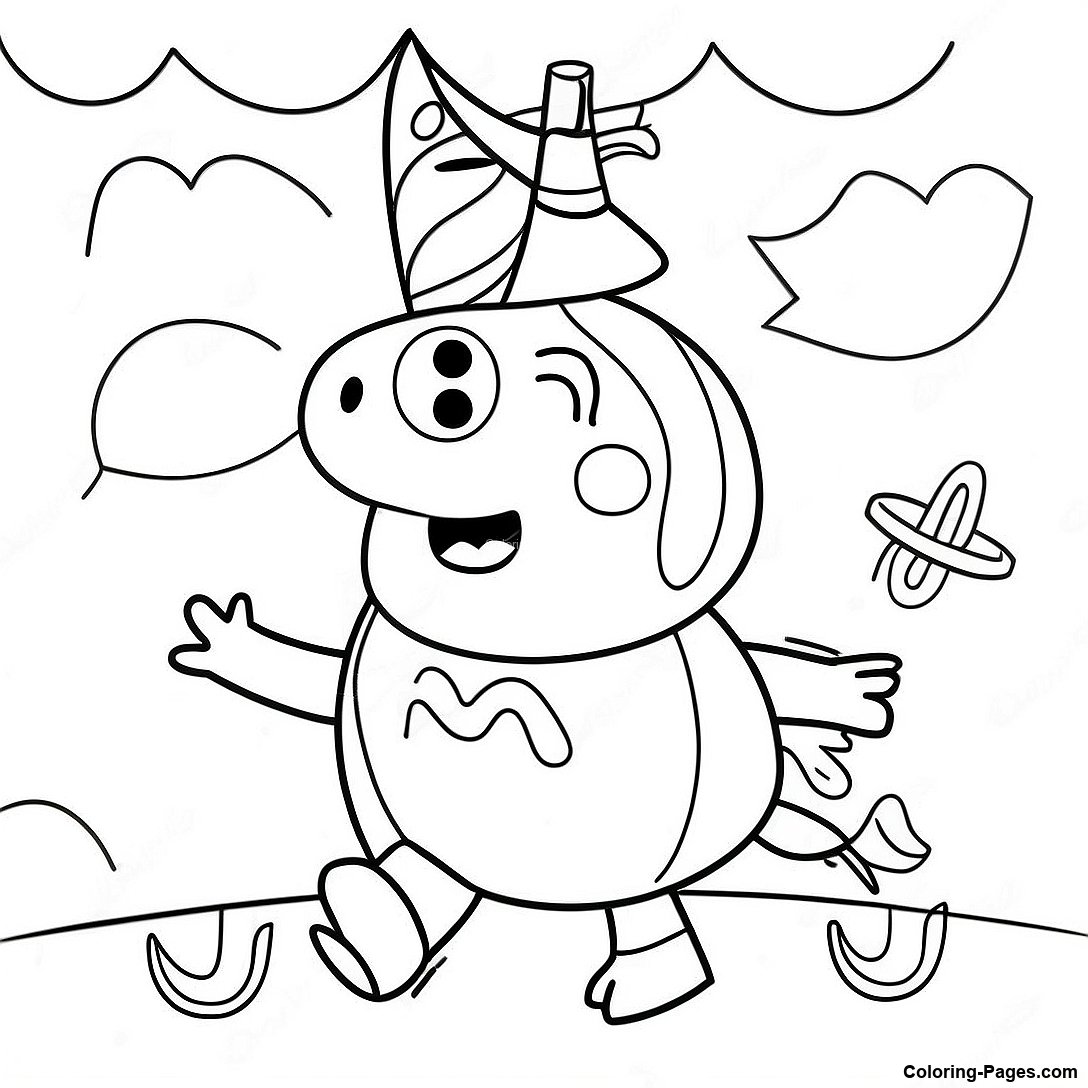 Spooky Peppa Pig In Costume Coloring Page | Coloring-Pages.com