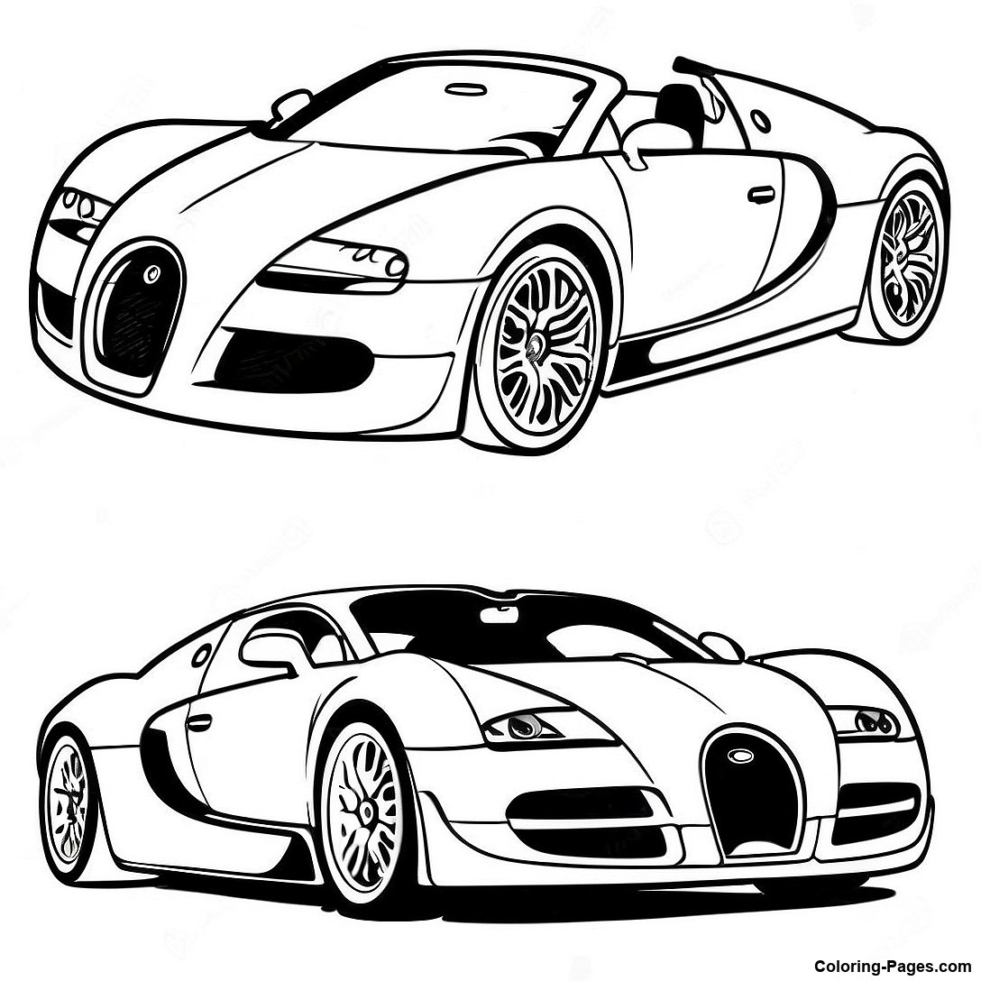 Sporty Bugatti Veyron Coloring Page | Coloring-Pages.com
