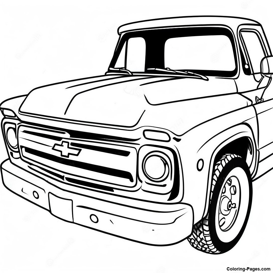 Sporty Chevy Truck Coloring Page | Coloring-Pages.com