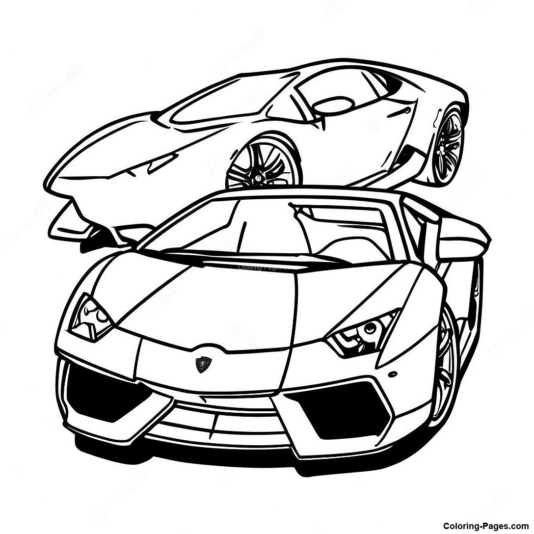 Sporty Lamborghini Hot Wheels Coloring Page | Coloring-Pages.com