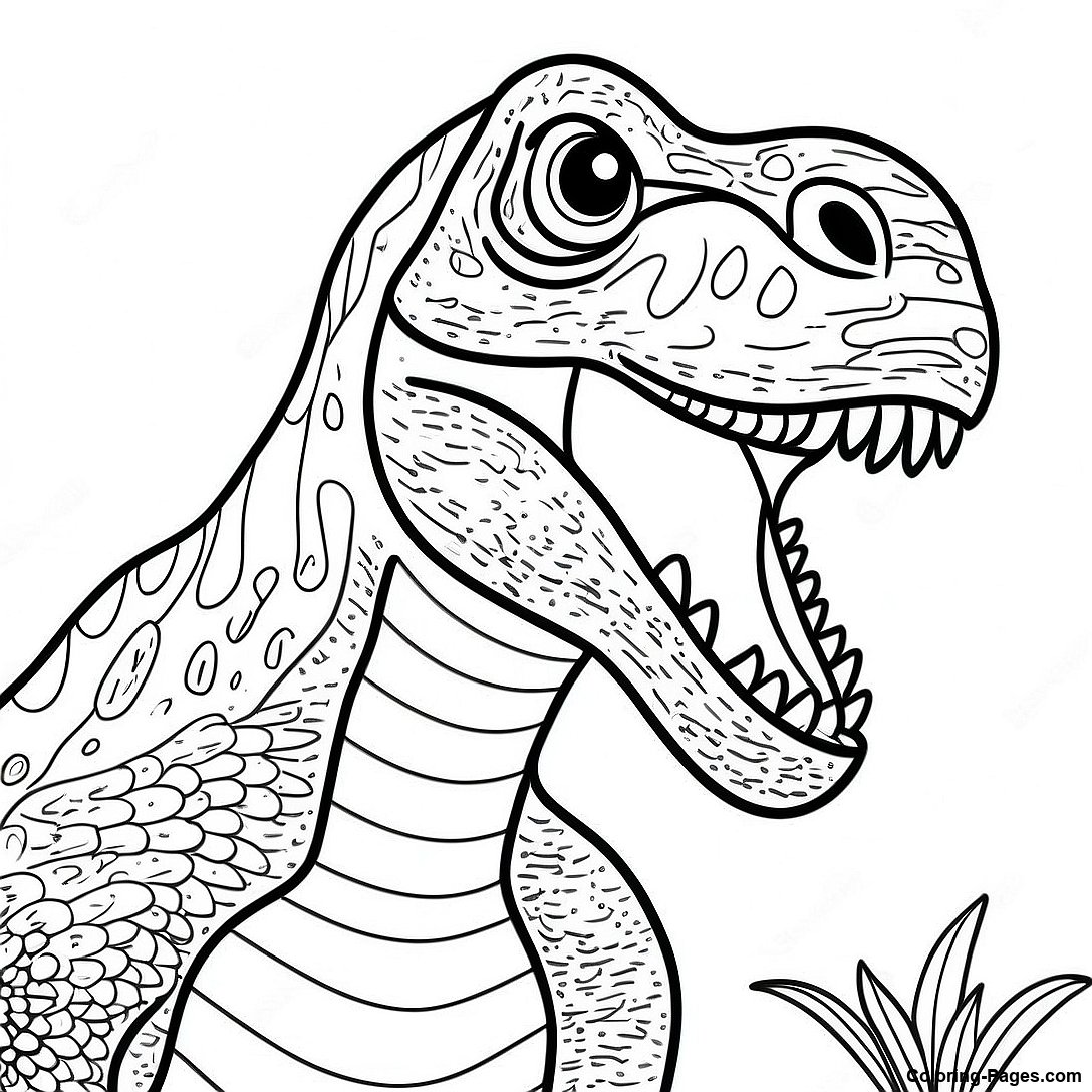 T-Rex Roaring Coloring Page | Coloring-Pages.com