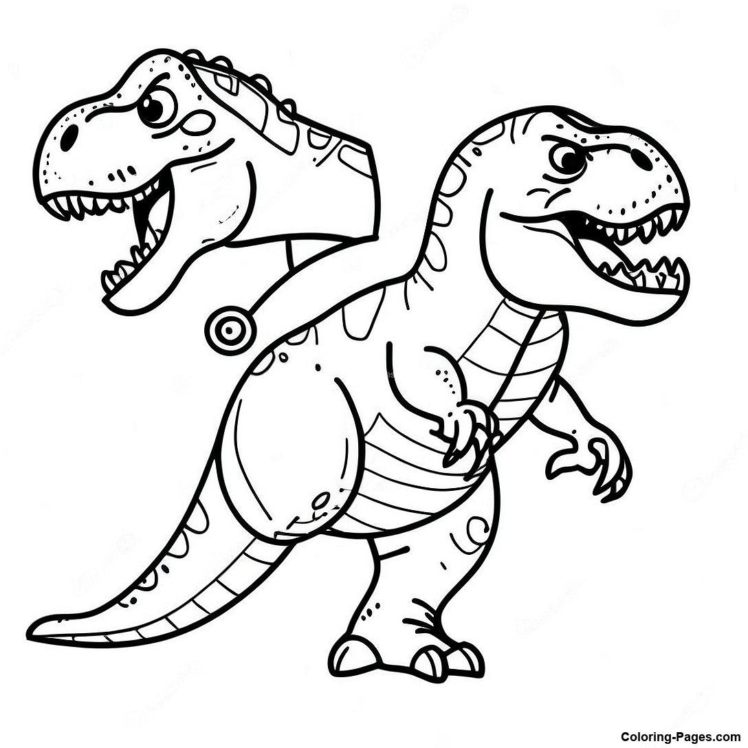 T-Rex Roaring Coloring Page | Coloring-Pages.com