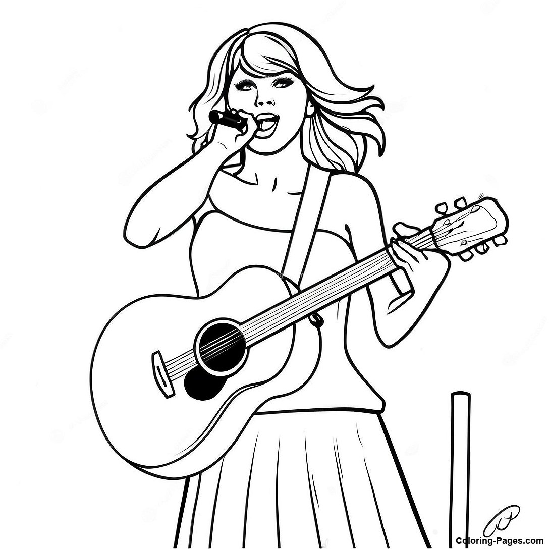 Taylor Swift Performing On Stage Coloring Page 90945 30846