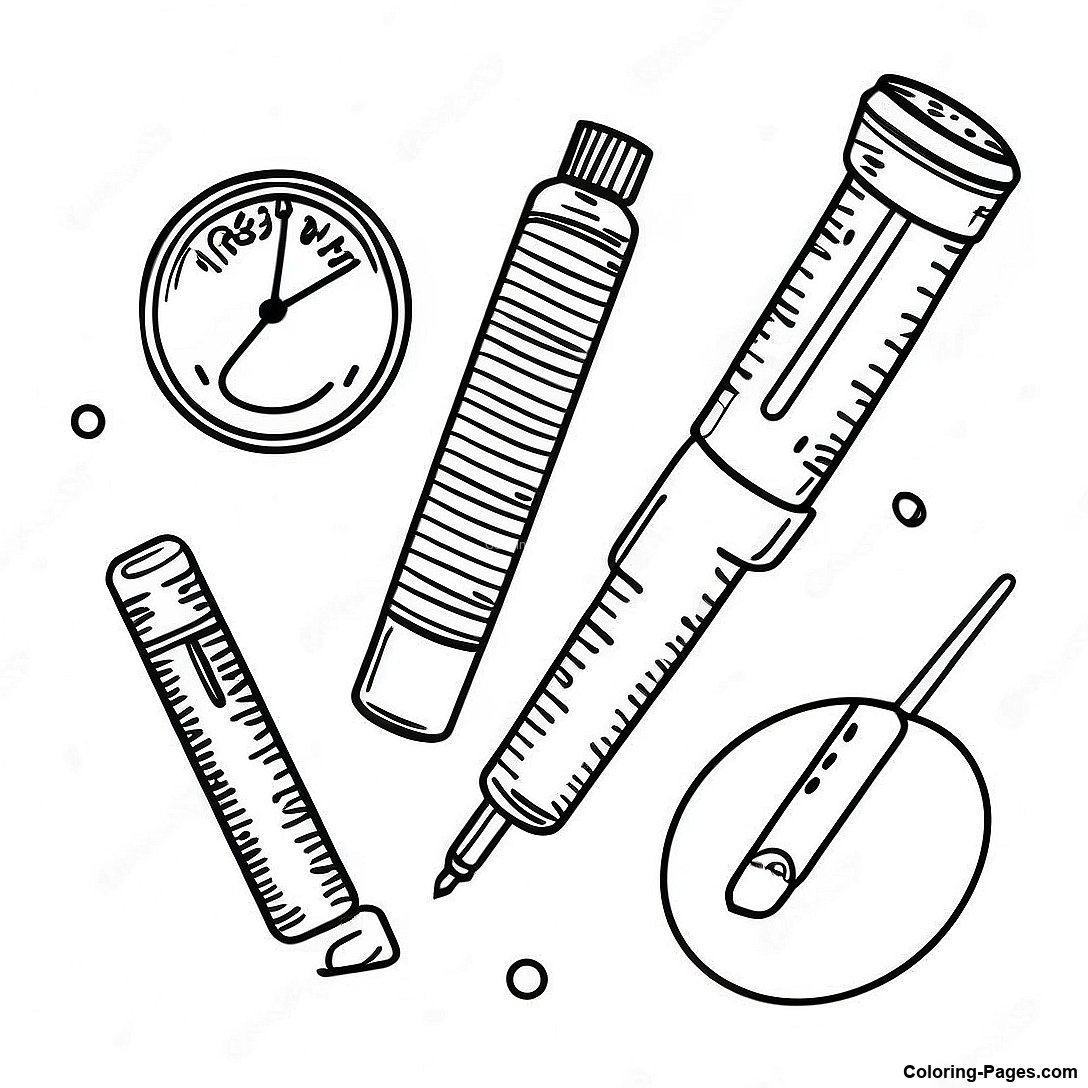 Type 1 Diabetes Testing Supplies Coloring Page 135573 67398