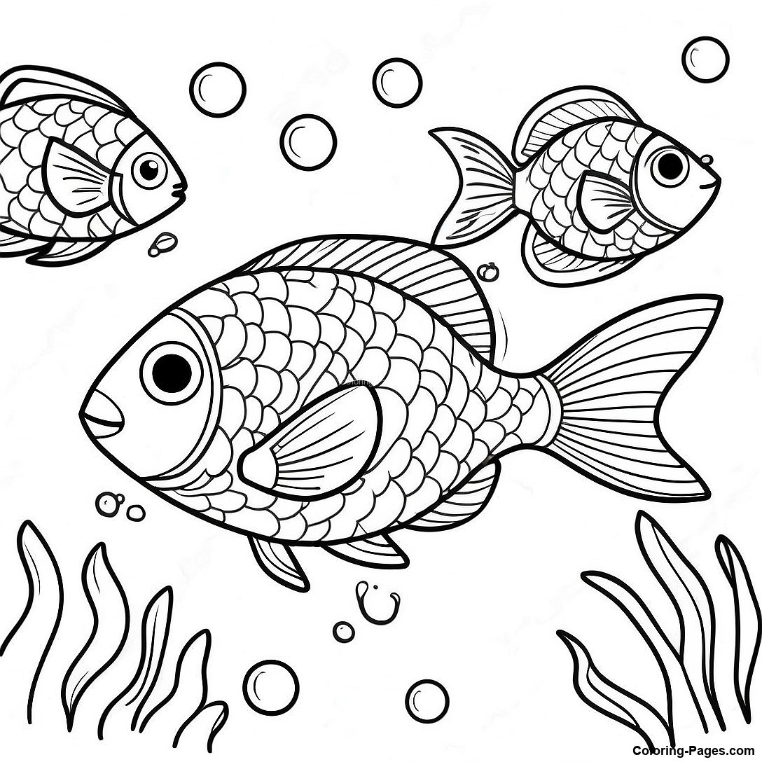 Vibrant Tropical Fish Underwater Coloring Page | Coloring-Pages.com