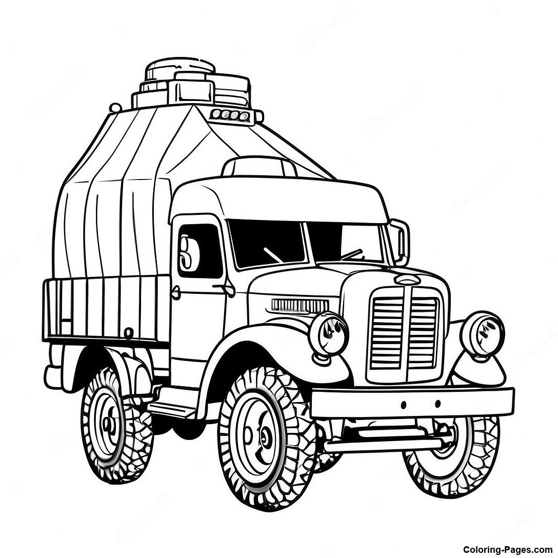Vintage Army Truck Coloring Page 113349 49413
