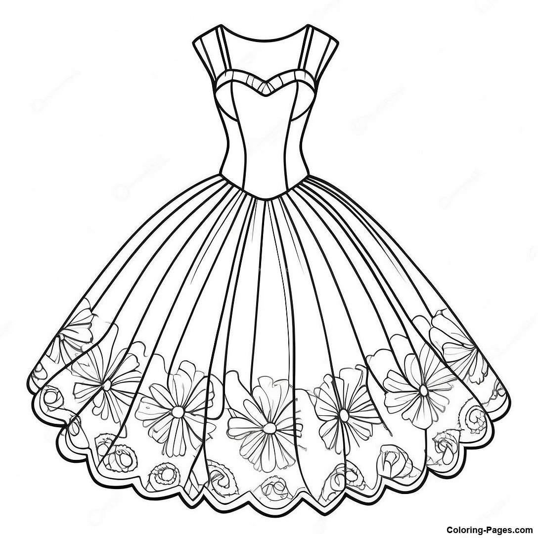 Vintage Barbie Dress Coloring Page 123355 57682