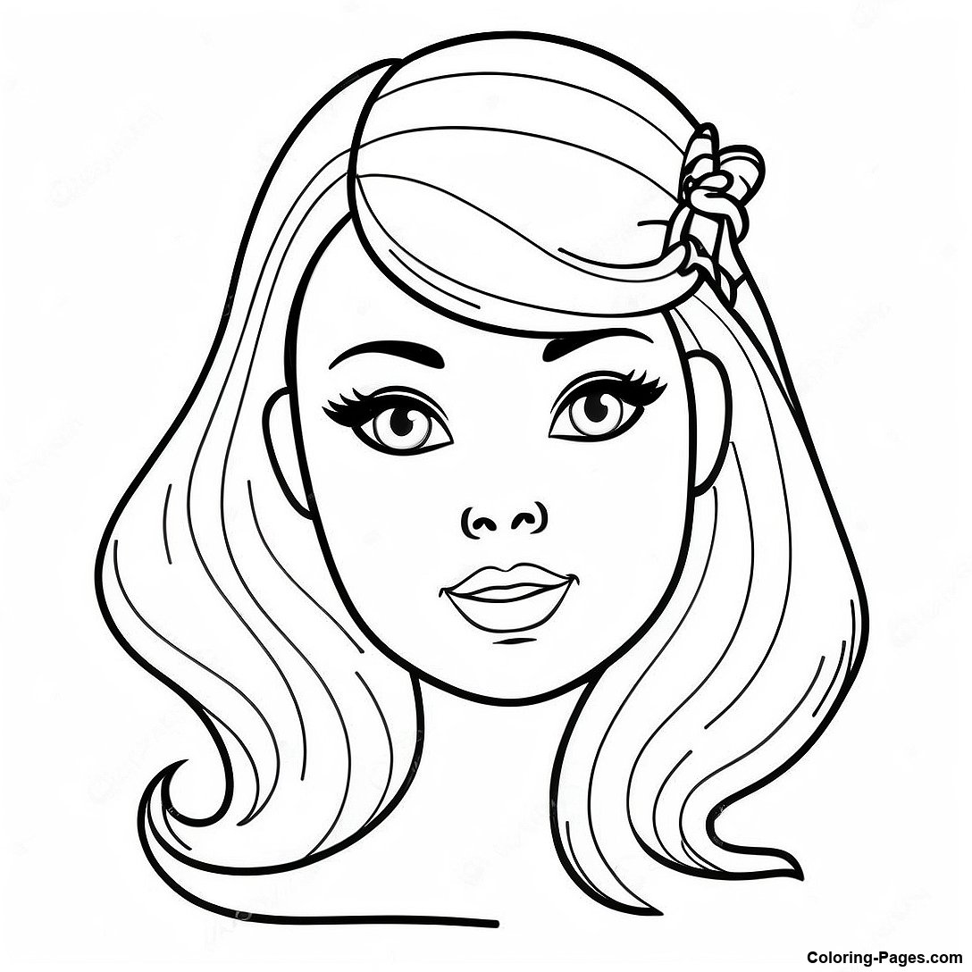 Vintage Barbie Head Coloring Page 135443 67290