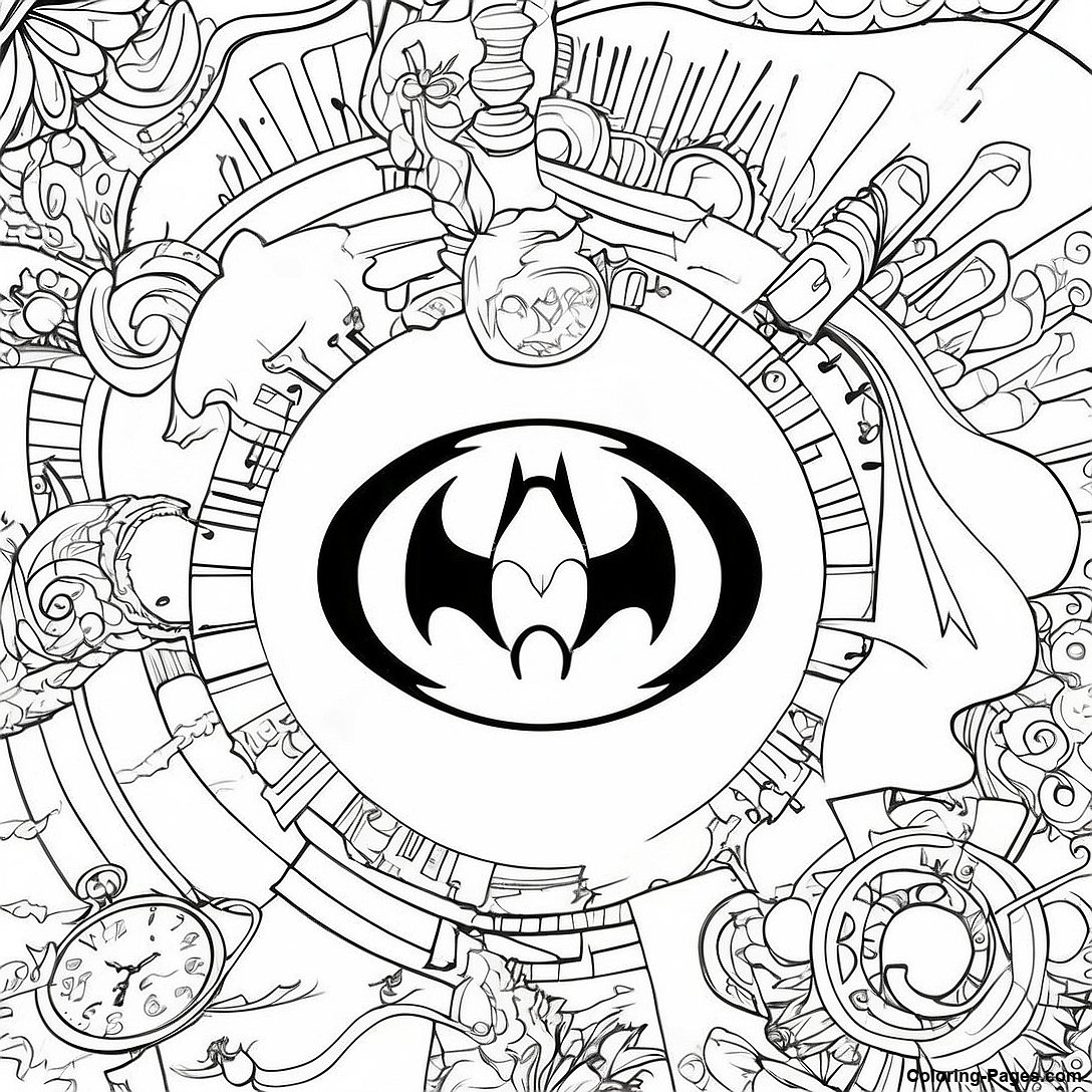 Vintage Batman Logo Coloring Page 133313 65630