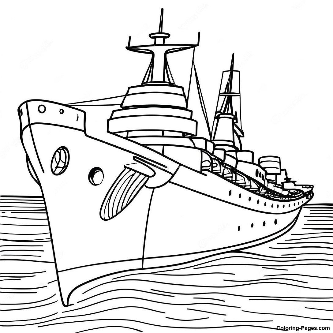 Vintage Battleship Coloring Page | Coloring-Pages.com