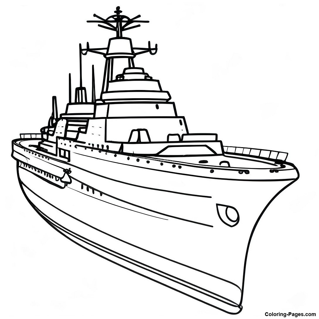 Vintage Battleship Coloring Page 85624 26539