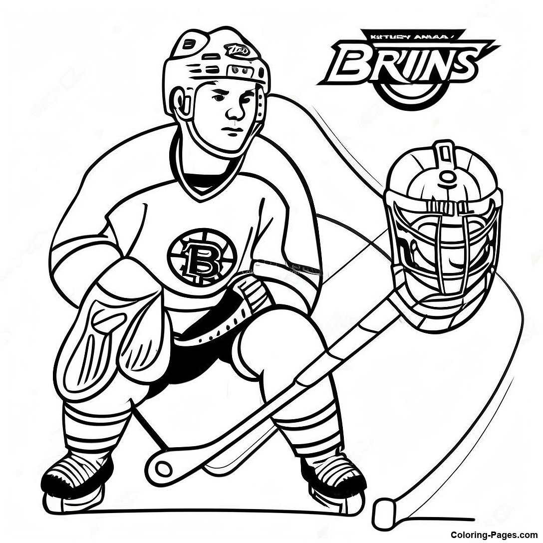 Vintage Bruins Hockey Coloring Page | Coloring-Pages.com
