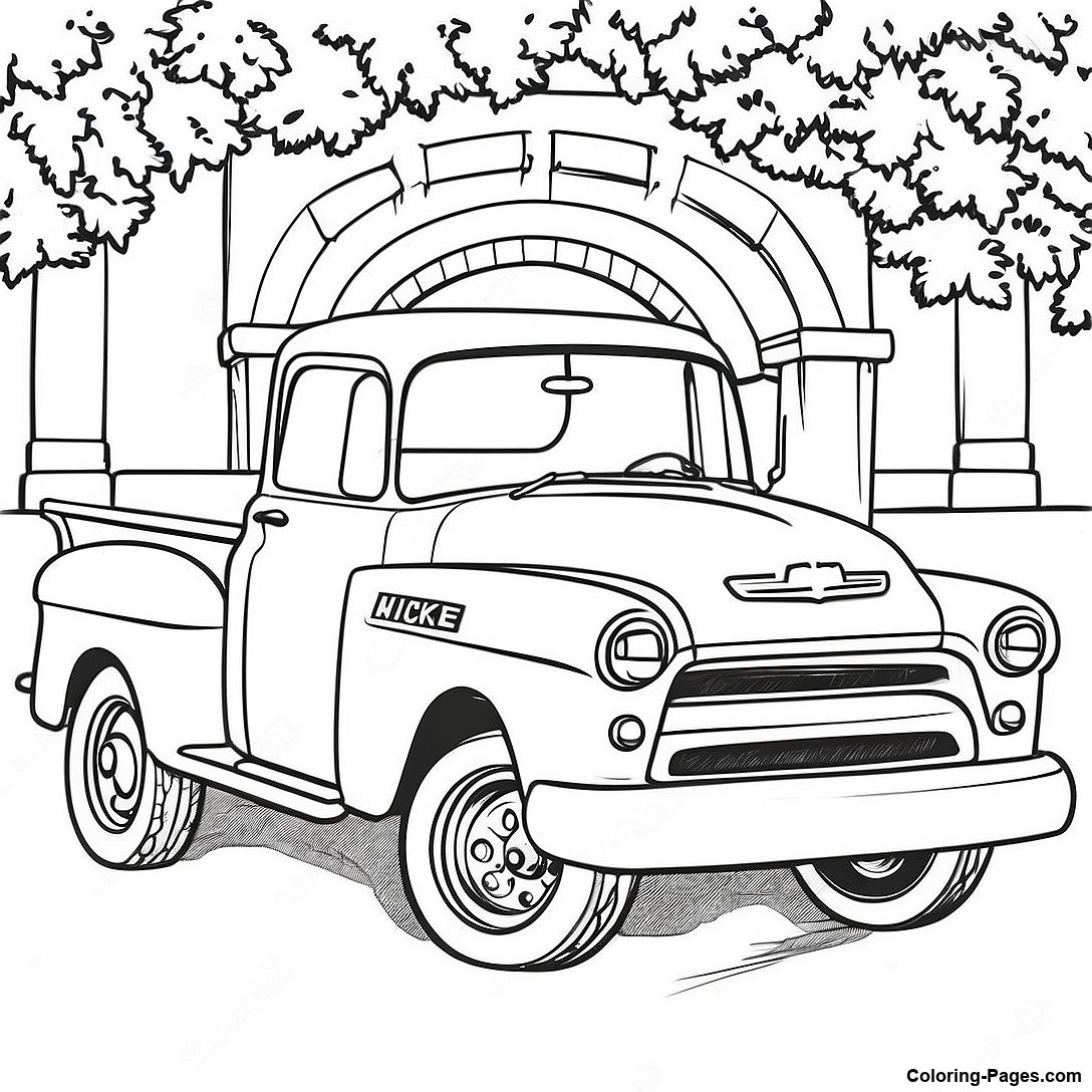Vintage Chevy Truck Coloring Page 72492 16233