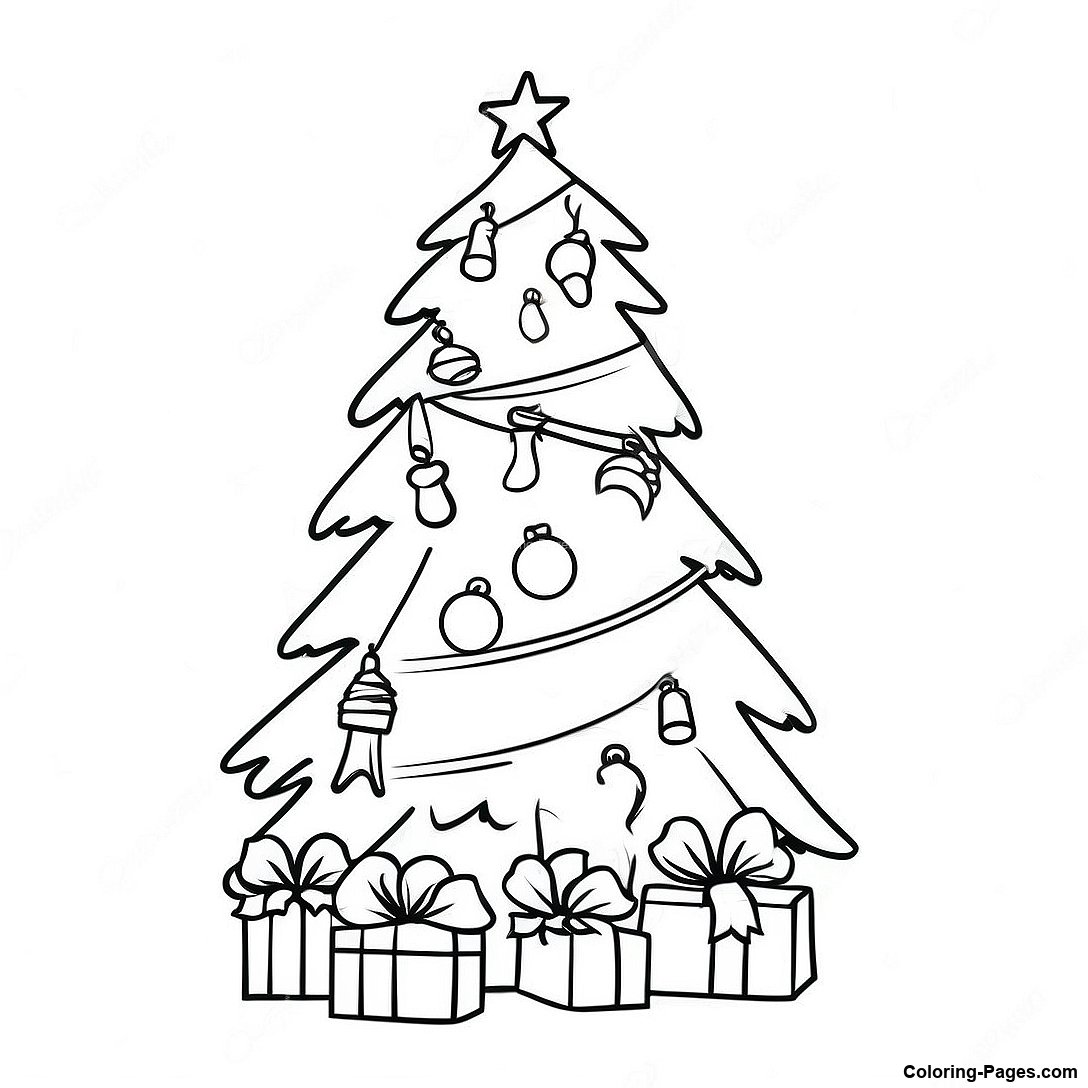 Vintage Christmas Tree Coloring Page 91684 31481