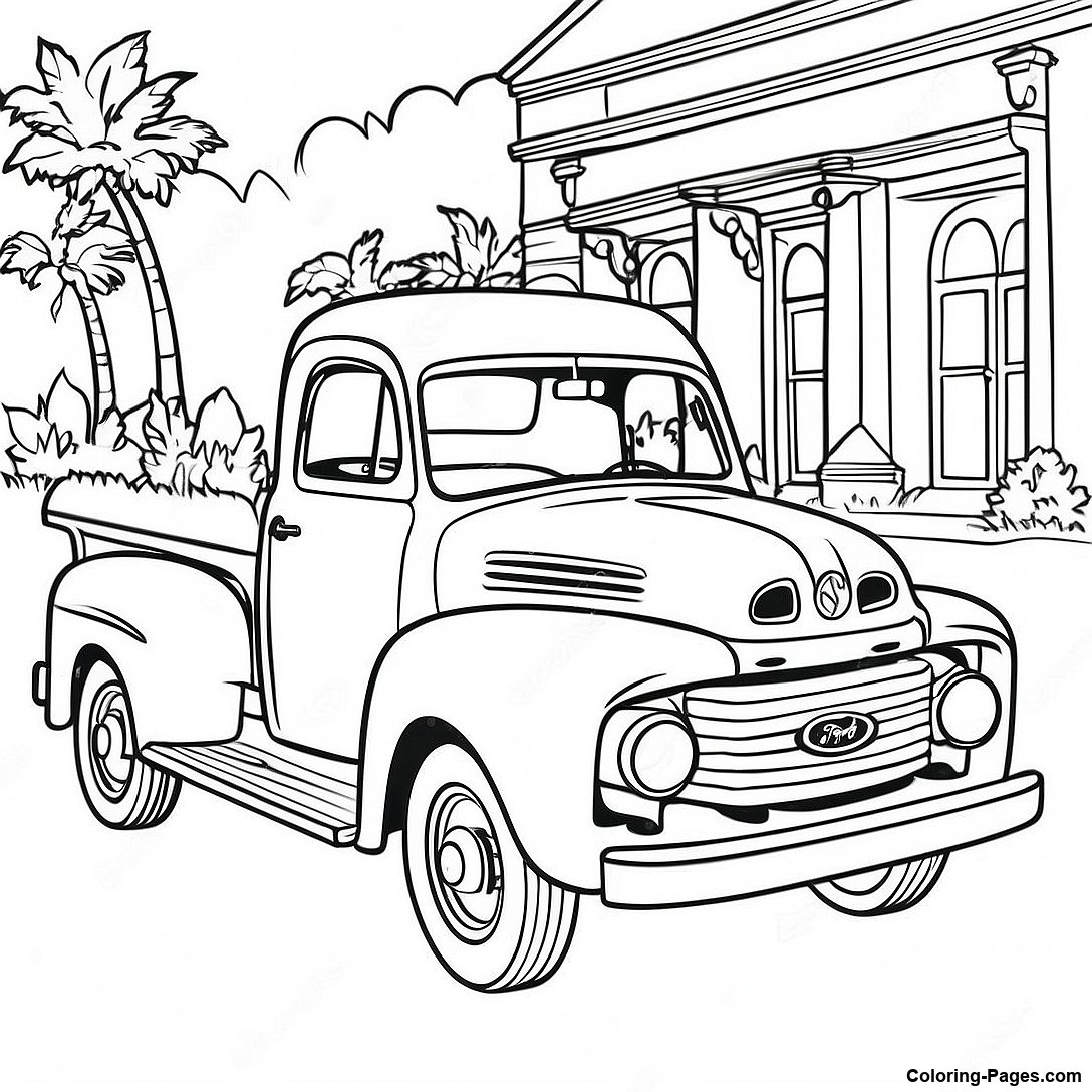 Vintage Ford Truck Coloring Page 80900 22740