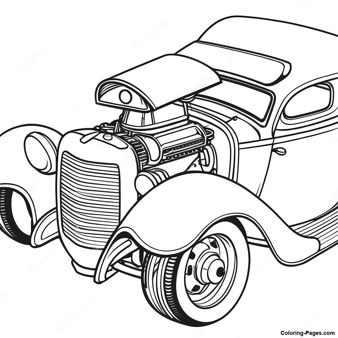 Vintage Hot Rod Coloring Page 48006 10499
