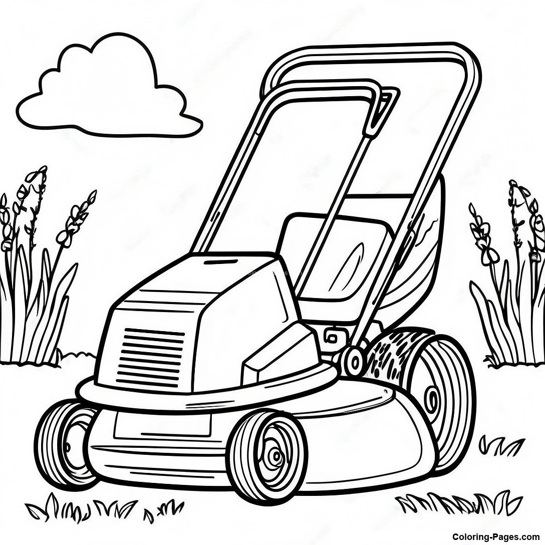 Vintage Lawn Mower Coloring Page 112602 48711