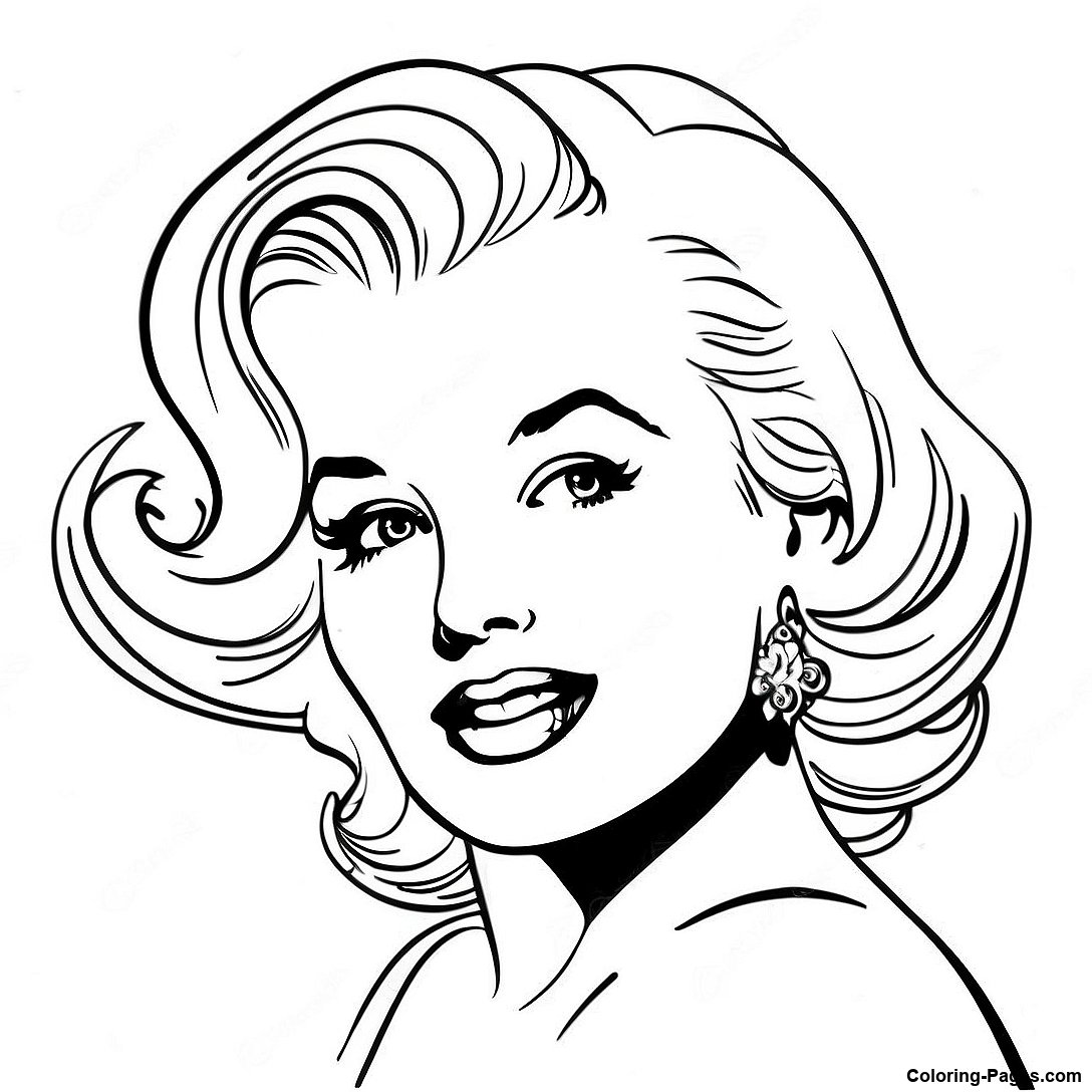 Vintage Marilyn Monroe Portrait Coloring Page | Coloring-Pages.com