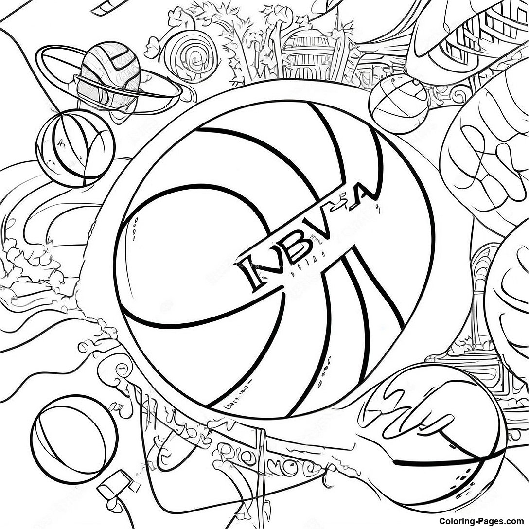 Vintage Nba Basketball Coloring Page 83039 24433