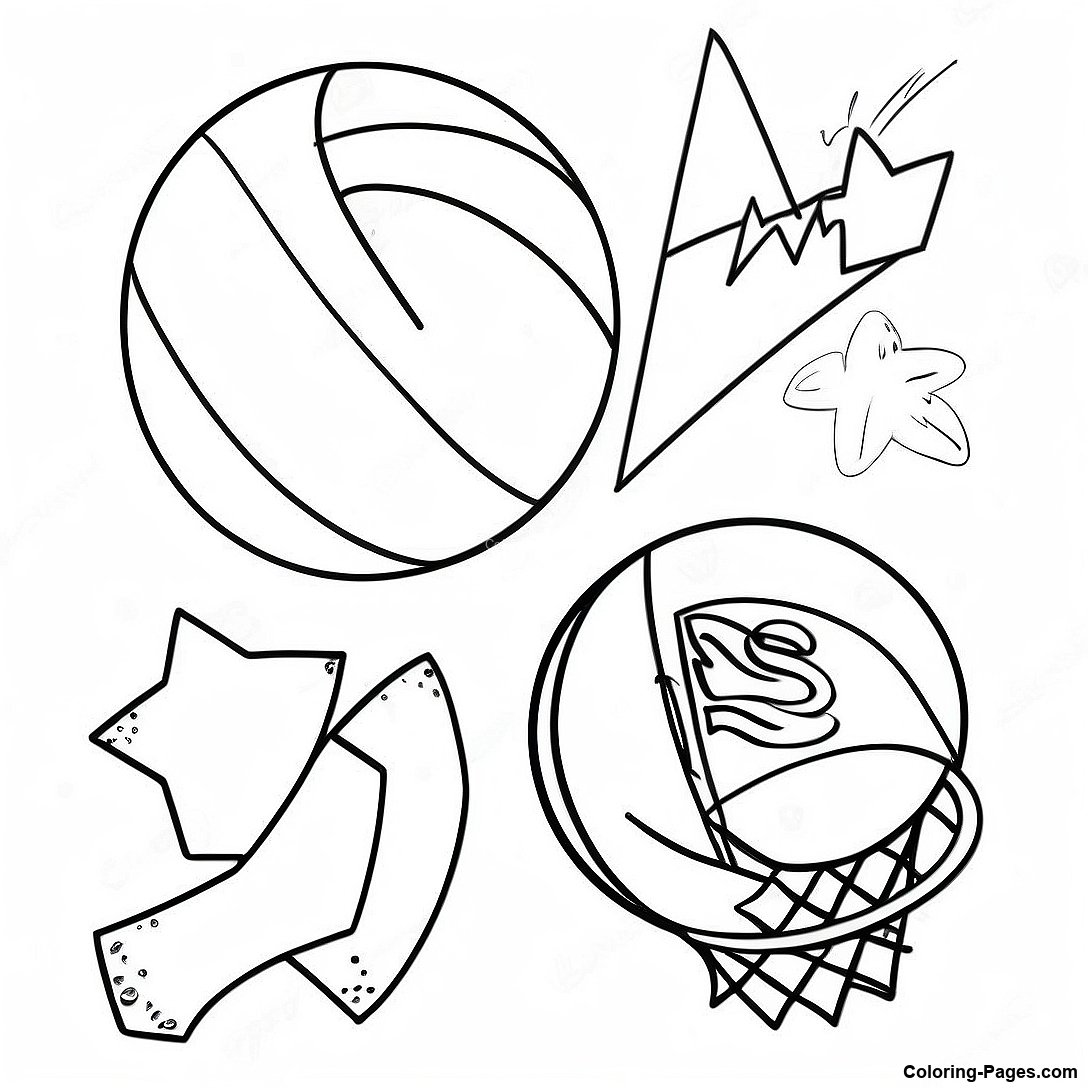 Vintage Nba Basketball Coloring Page 83039 24434