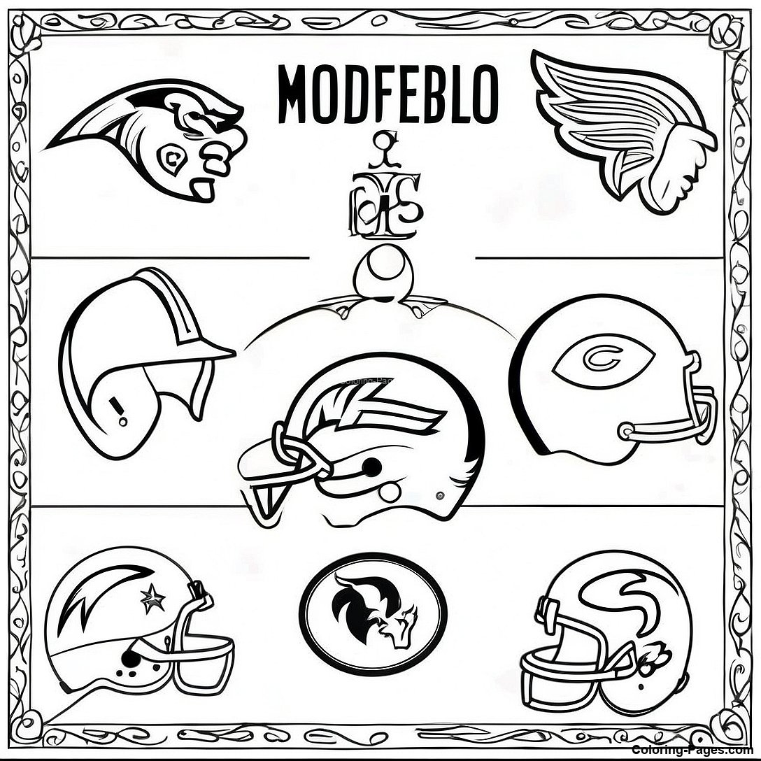 Vintage Nfl Logos Coloring Page 79074 21336