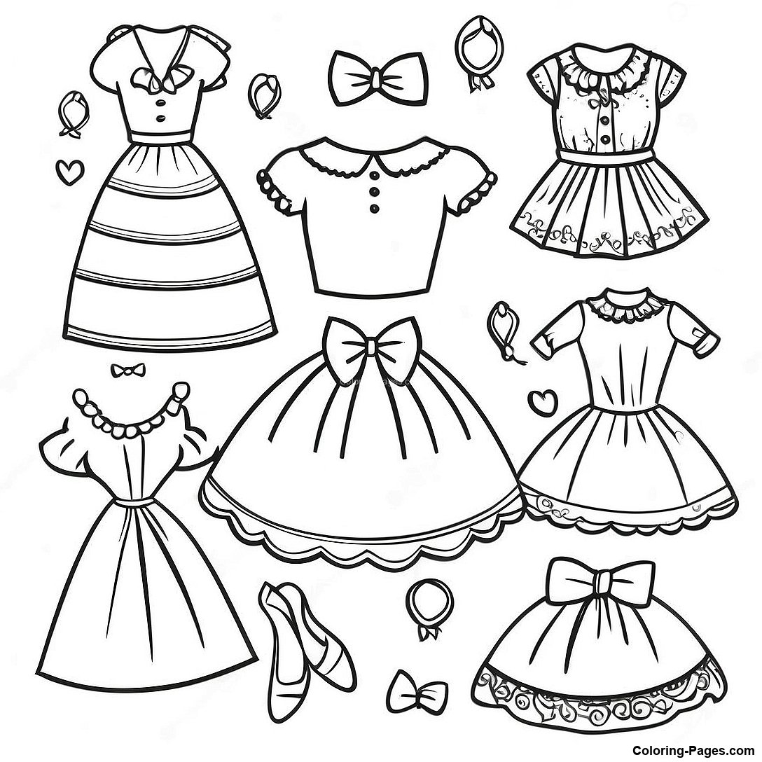 Vintage Paper Doll Dress Up Coloring Page 134805 66794