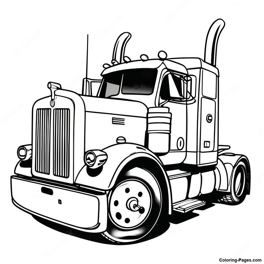 Vintage Peterbilt Truck Coloring Page 125927 59767