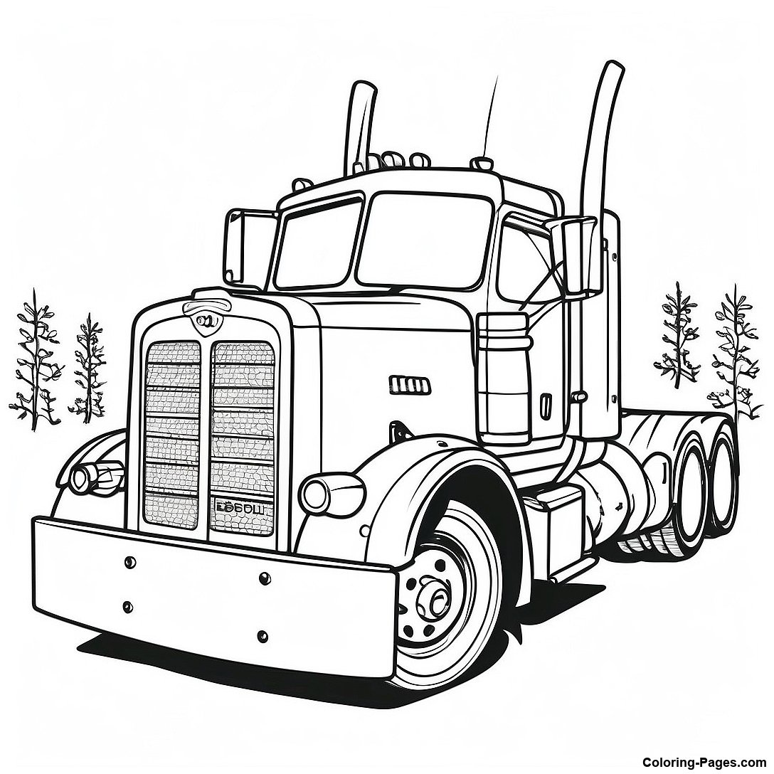 Vintage Peterbilt Truck Coloring Page 125927 59768