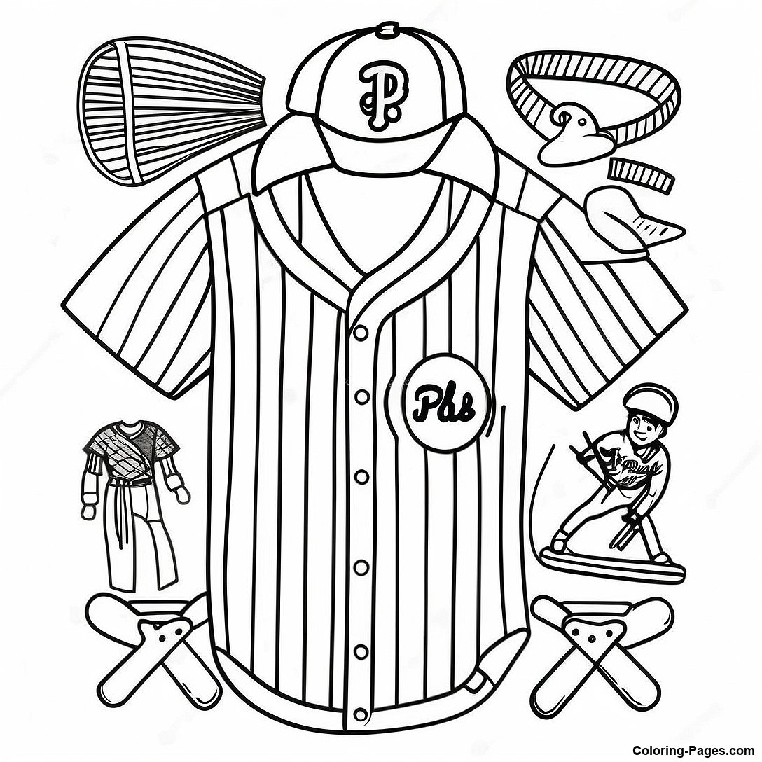 Vintage Phillies Uniform Coloring Page 79128 21383