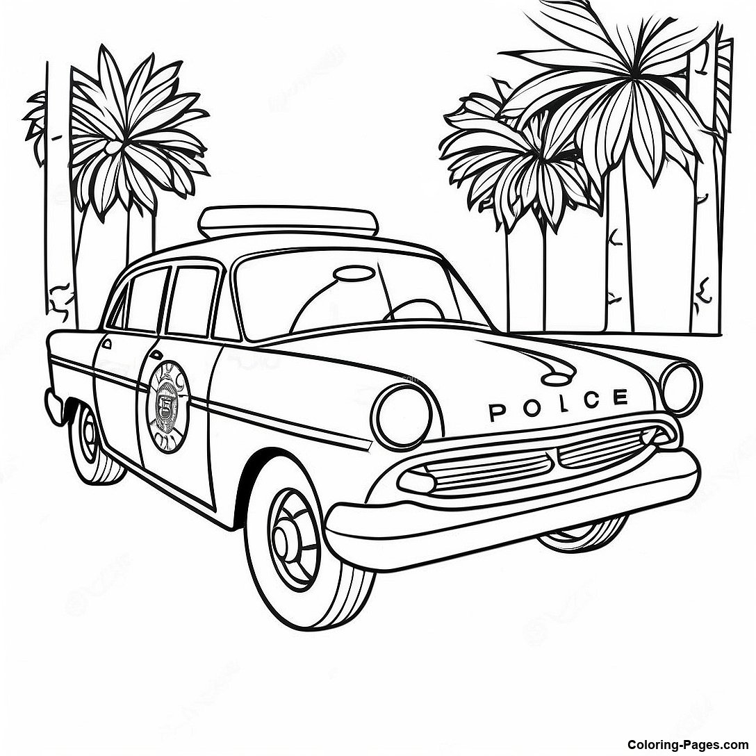 Vintage Police Car Coloring Page 16080 3511