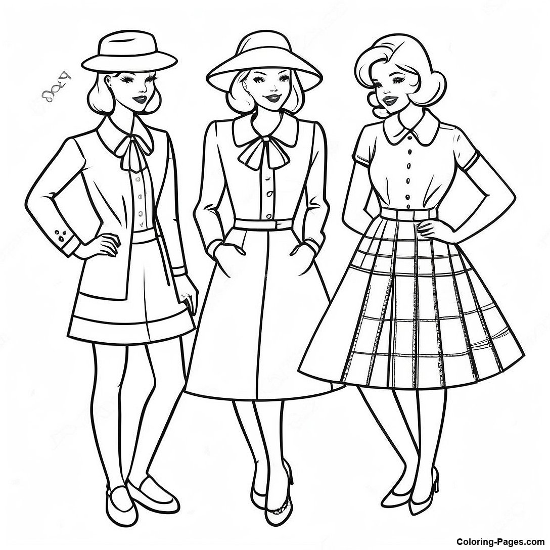 Vintage Preppy Outfits Coloring Page 89680 29865