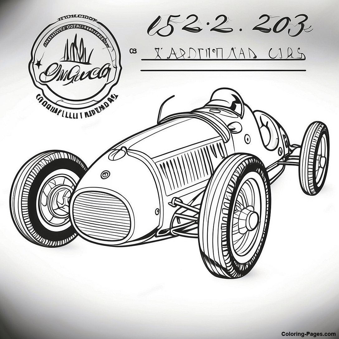 Vintage Race Car Coloring Page 10889 1064