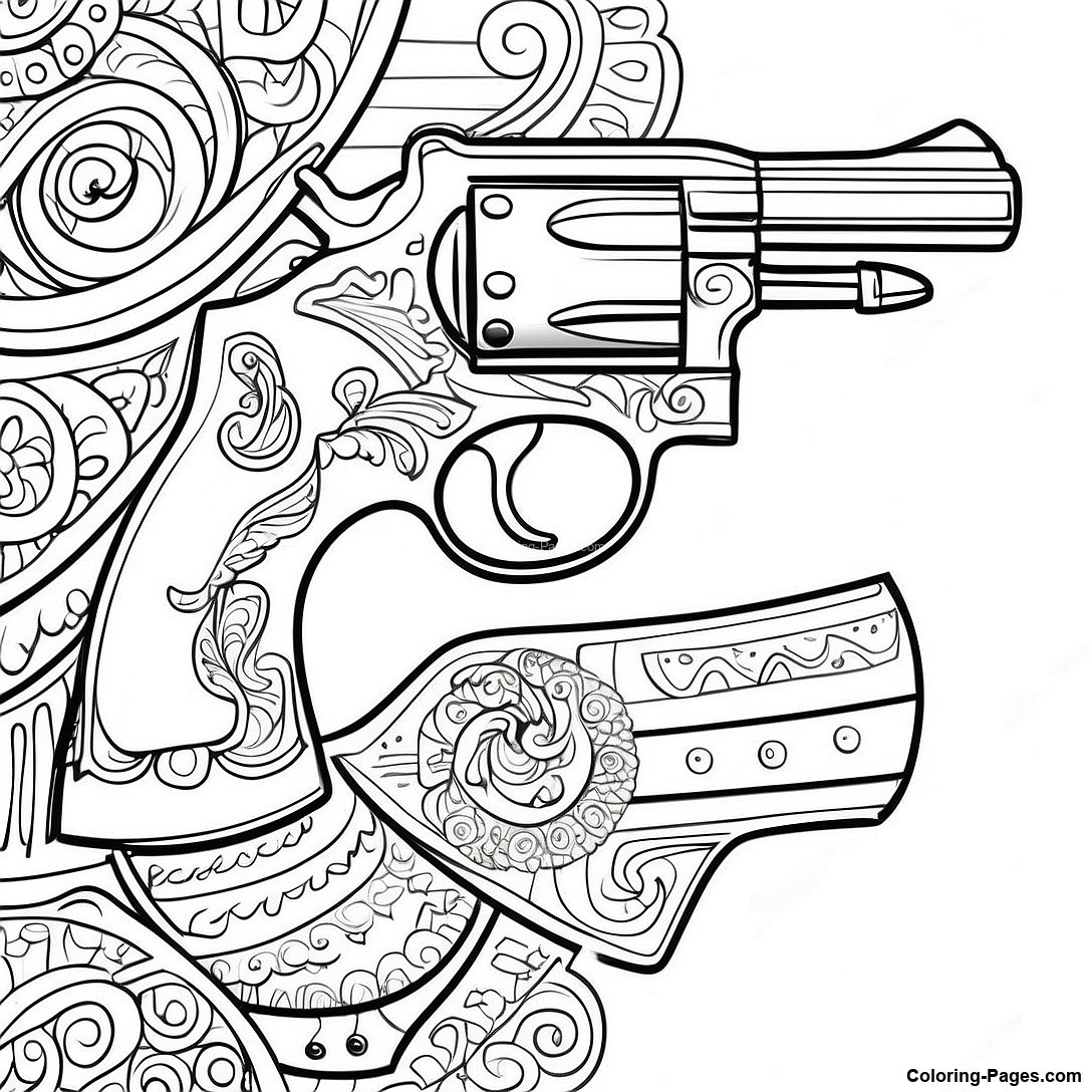Vintage Revolver Coloring Page 69769 15278